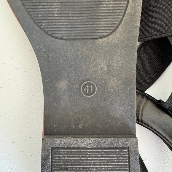 Black Strappy Flat Sandals | Slip-On Style | Size 41 - Picture 4 of 4